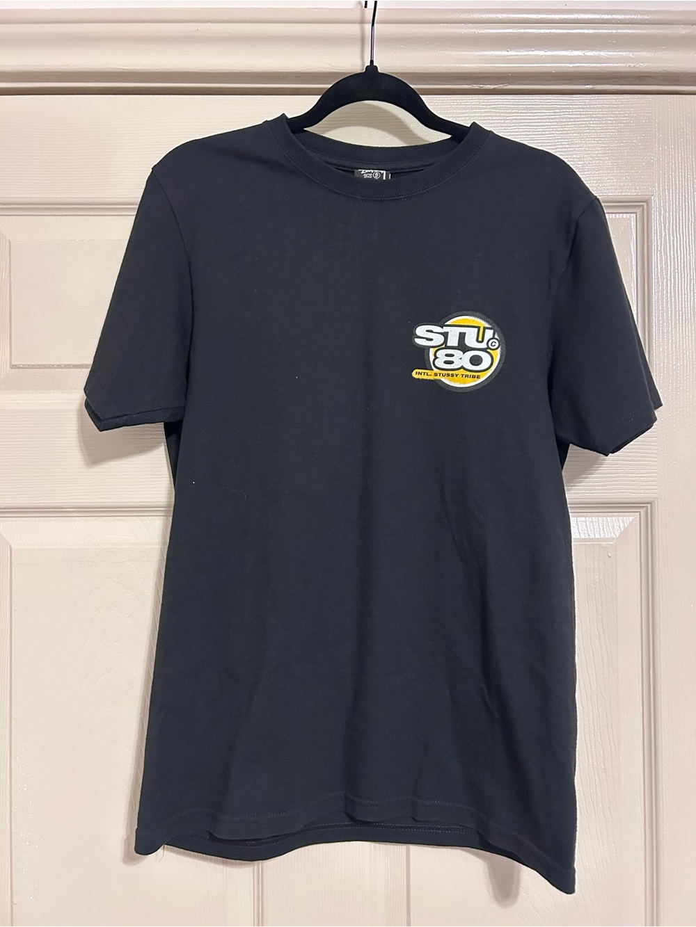 Stussy Black Graphic Crewneck T-Shirt